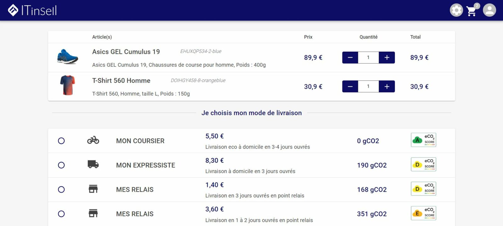 Mesurez l'empreinte carbone - ITinSell Software